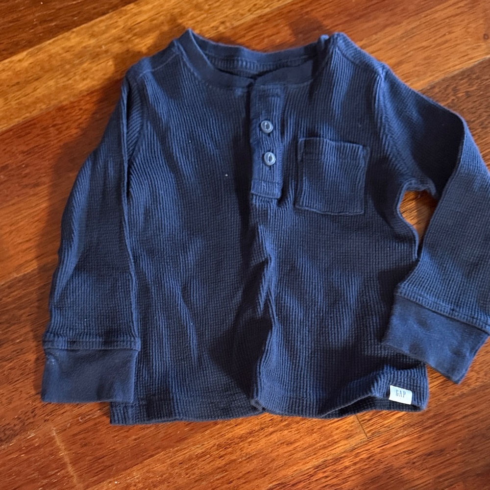 GAP Kids Dark Blue Long Sleeve Henley